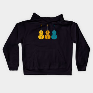 Trio of Teal Double Basses Kids Hoodie